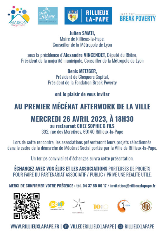 MÉCÉNAT AFTERWORK de la ville de Rillieux-la-Pape