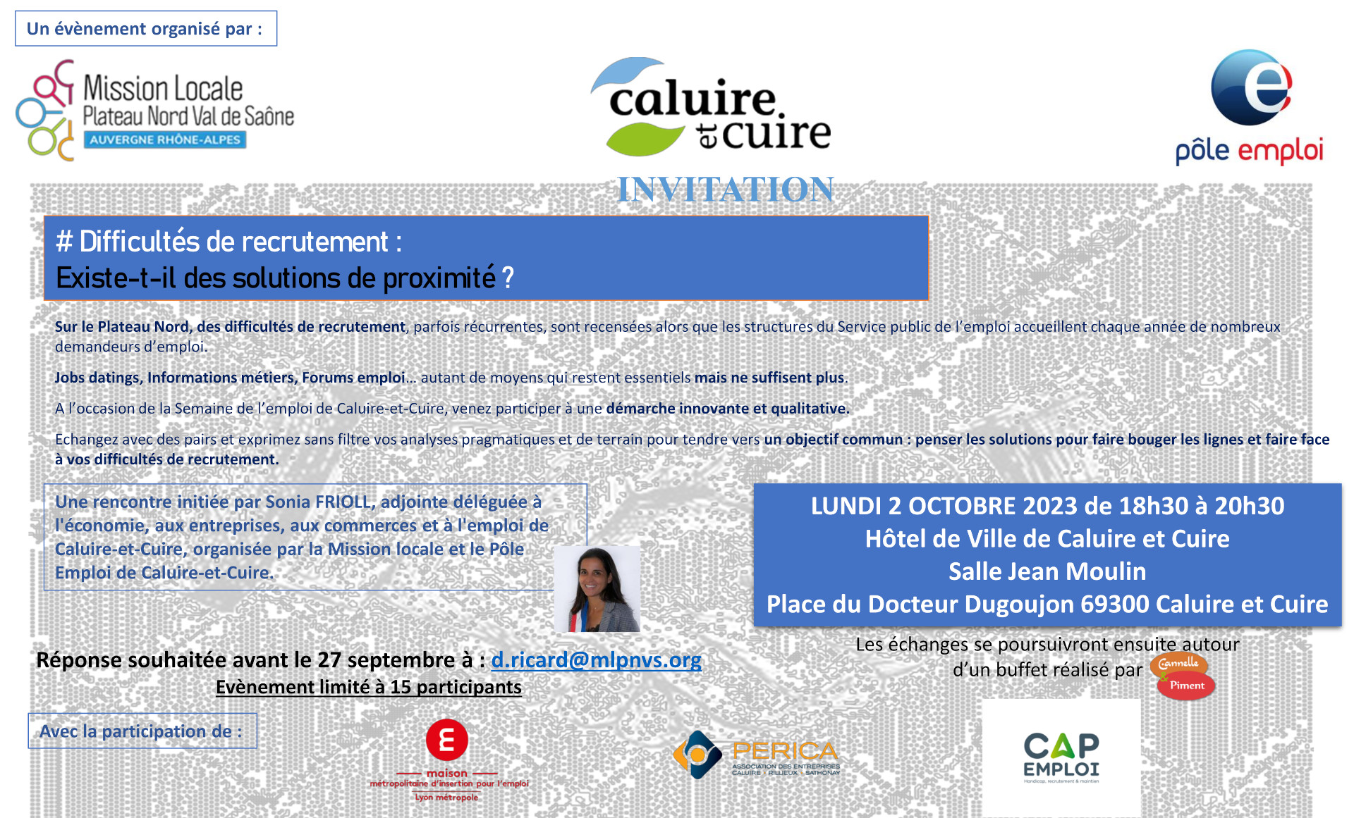 Invitation soirée débat « Difficultés de recrutement : existe-t-il des solutions de proximité ? »