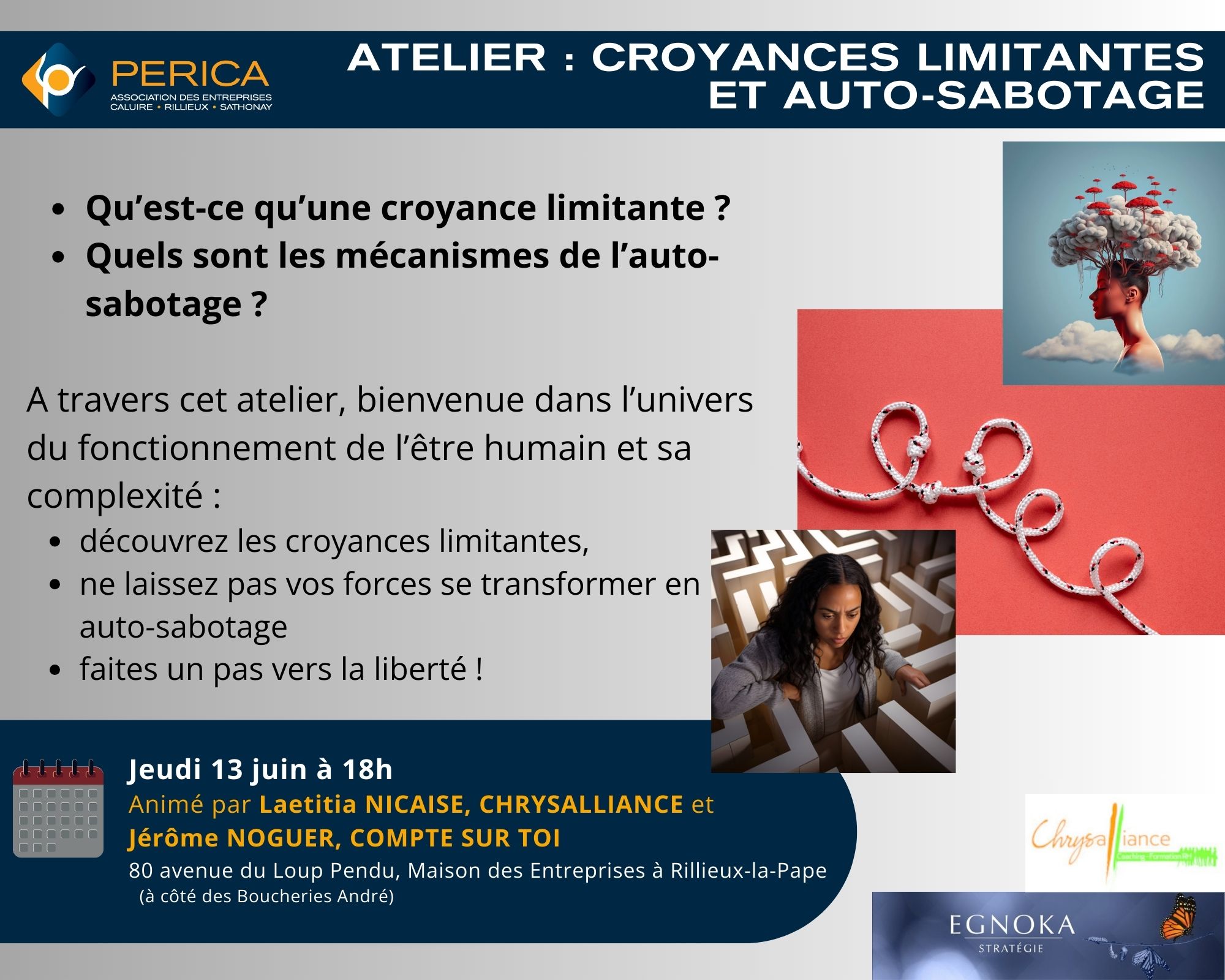Atelier Croyances Limitantes et auto-sabotage