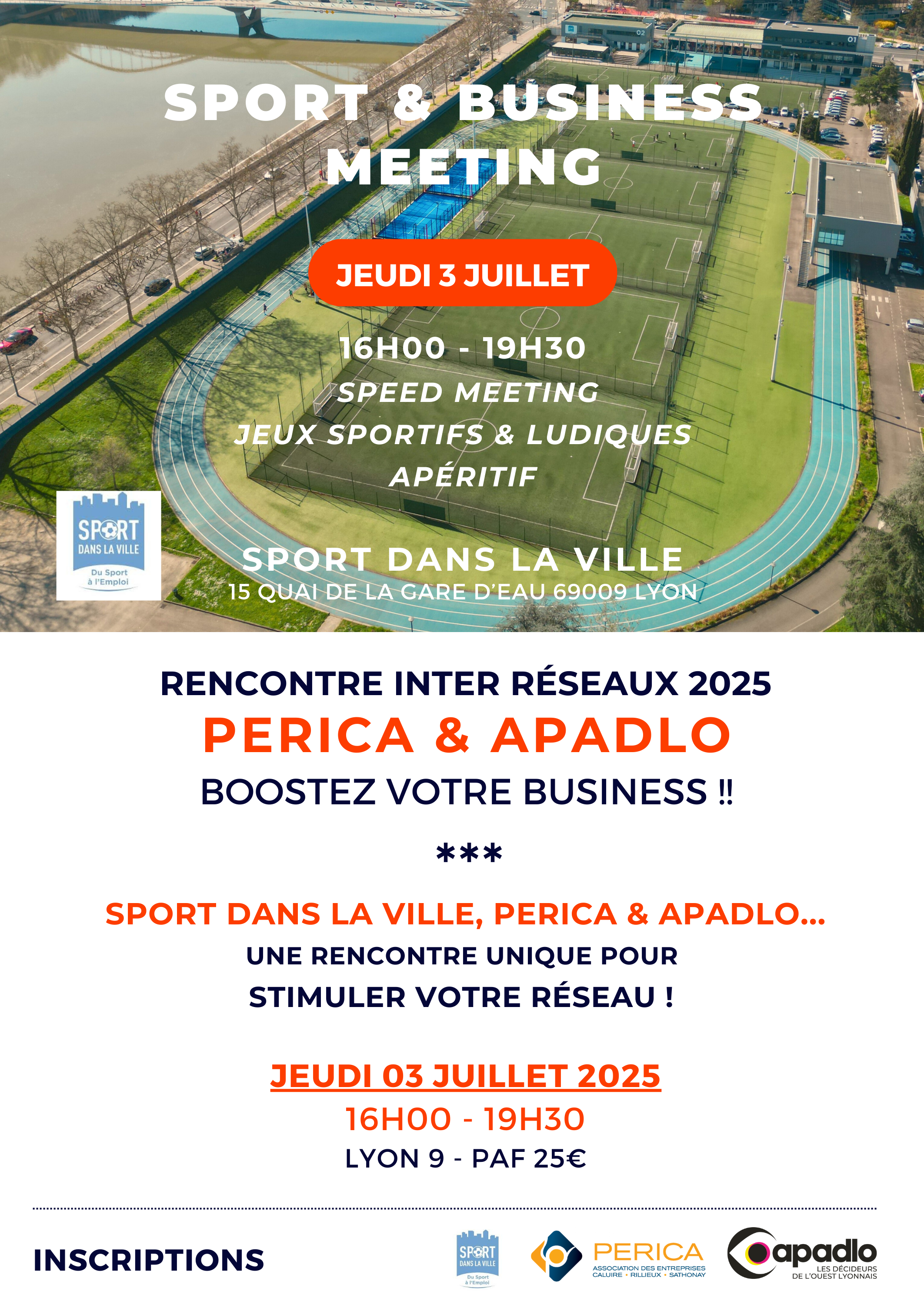 SPORT MEETING – PERICA et APADLO chez SPORT DANS LA VILLE – 3 Juillet